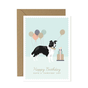 Border Collie Happy Birthday Card