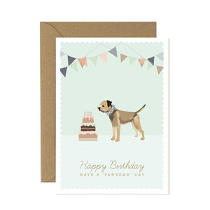 Border Terrier Happy Birthday Card