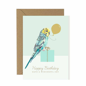 Budgie Birthday Card