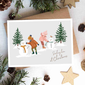 Snowmen Snowy Day Christmas Card