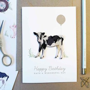 Calf Iron On Patch Birthday Card