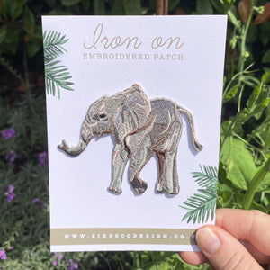 Elephant Iron On Embroidered Patch