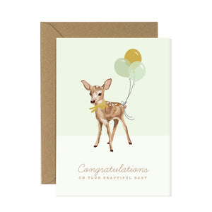 Fawn New Baby Card