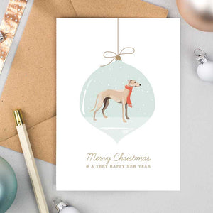 Greyhound Bauble Christmas Cards