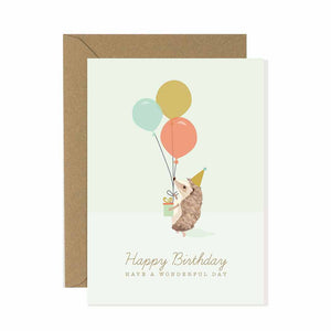 Hedgehog Happy Birthday Card