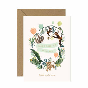 New Baby Jungle Animals Card