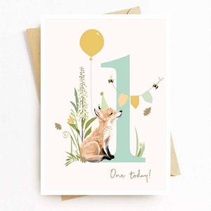 1st Birthday Little Hedgerow Card