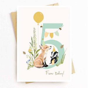 5th Birthday Little Hedgerow Card