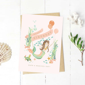 Mermaid Happy Birthday Card