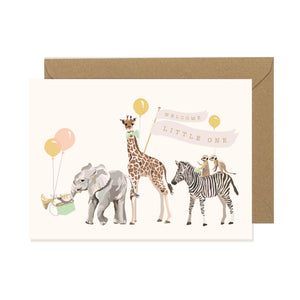 New Baby Safari Animals Card