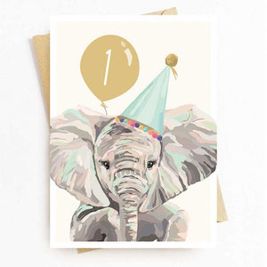 1st Birthday Party Faces Elephant