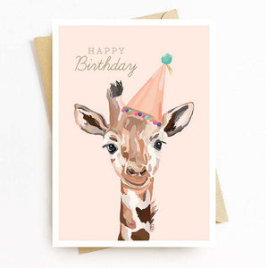 Giraffe Party Faces Birthday Card