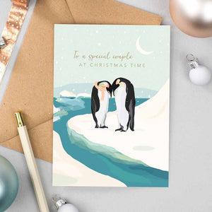 Special Couple Christmas Penguin Card