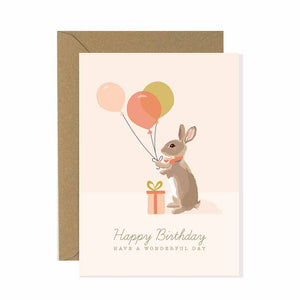 Rabbit Happy Birthday Card