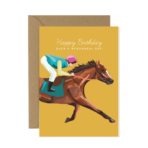 Racehorse Birthday Card