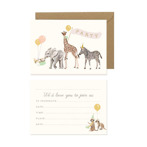 Safari Animals Party Invites