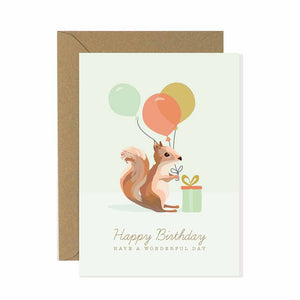 Squirrel Happy Birthday Card