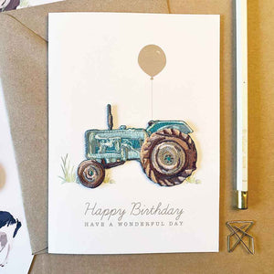 Tractor Iron On Patch Birthday Card