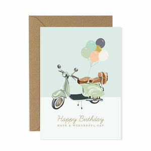 Vespa Birthday Card