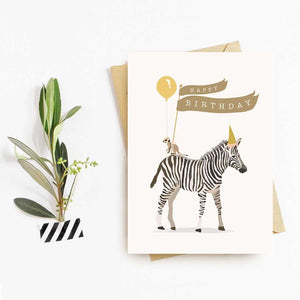 Zebra Birthday Card